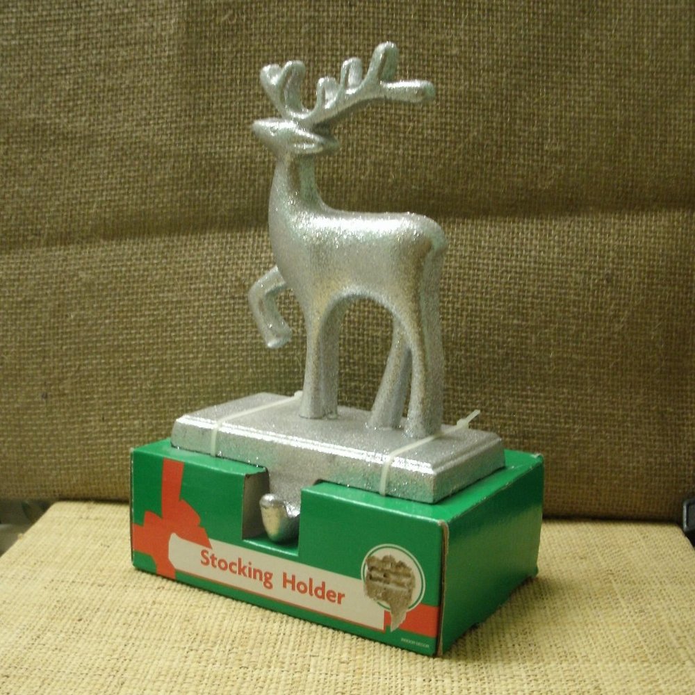 Holiday Silver Reindeer Stocking Holder - Picture 3 of 16